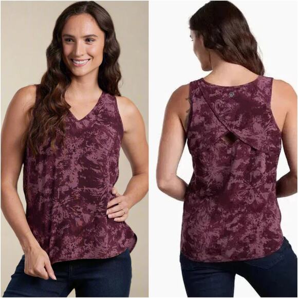 KUHL Women's Vantage Lightweight Performance Tank in Mauve Print Size XL - Picture 1 of 9